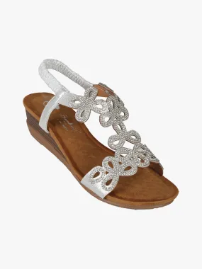 Bonheur Sandalias de mujer con cuña y tira elástica.