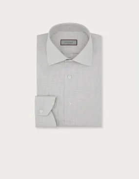 Camisa de corte regular de algodón gris 