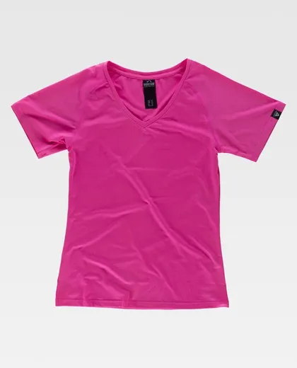 Camiseta deporte de mujer manga corta Rosa Flúor