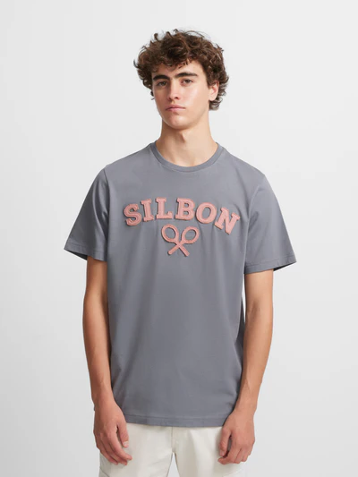 CAMISETA SILBON LOGO RAQUETA GRIS