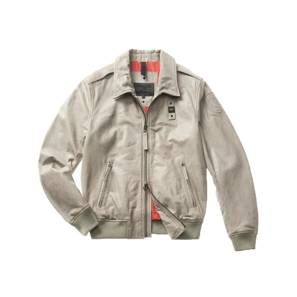 Chaqueta de Piel Blauer SBLUL02167 Color Gris
