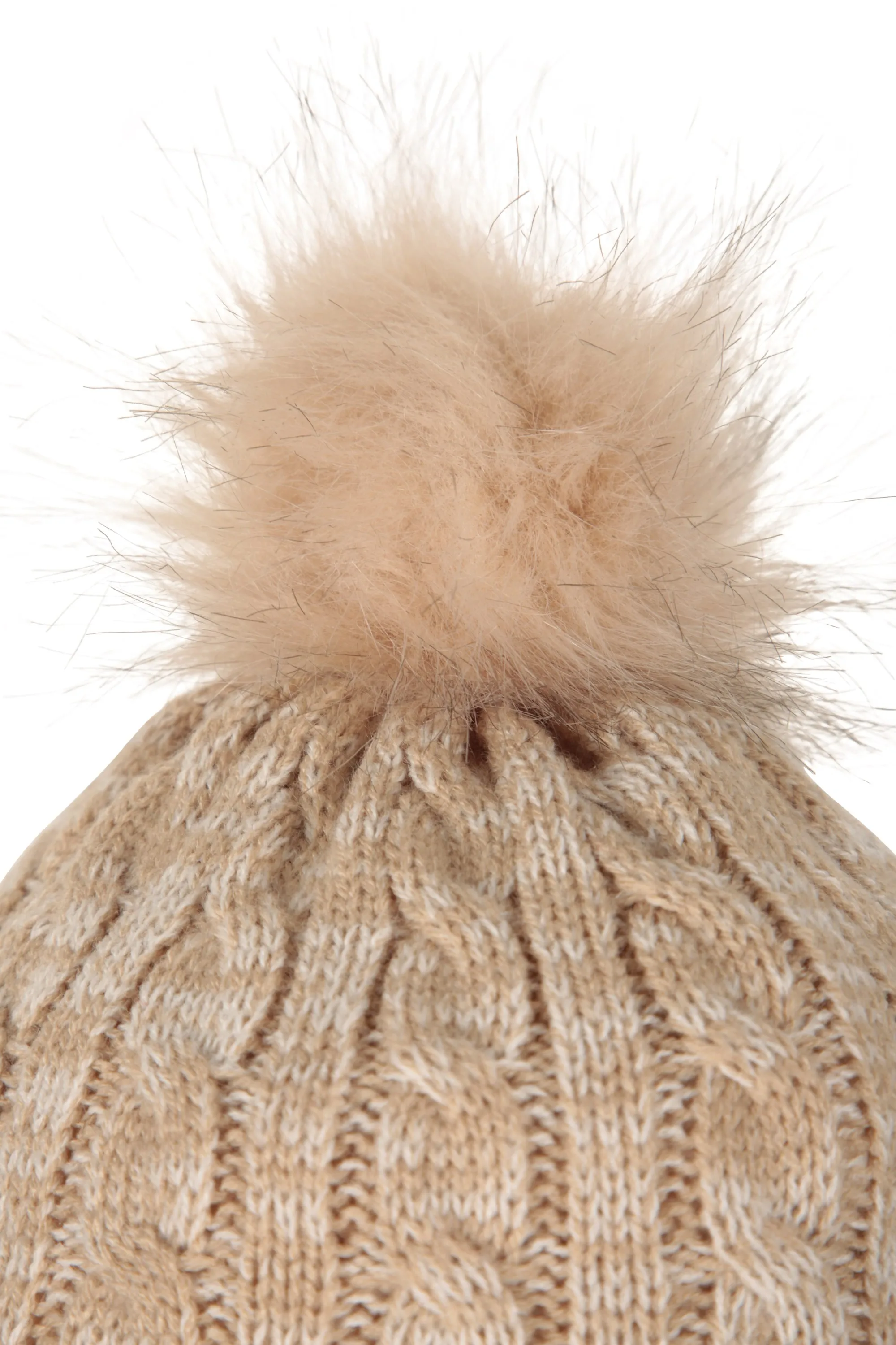 Gorro con pompón y forro de peluche para mujer