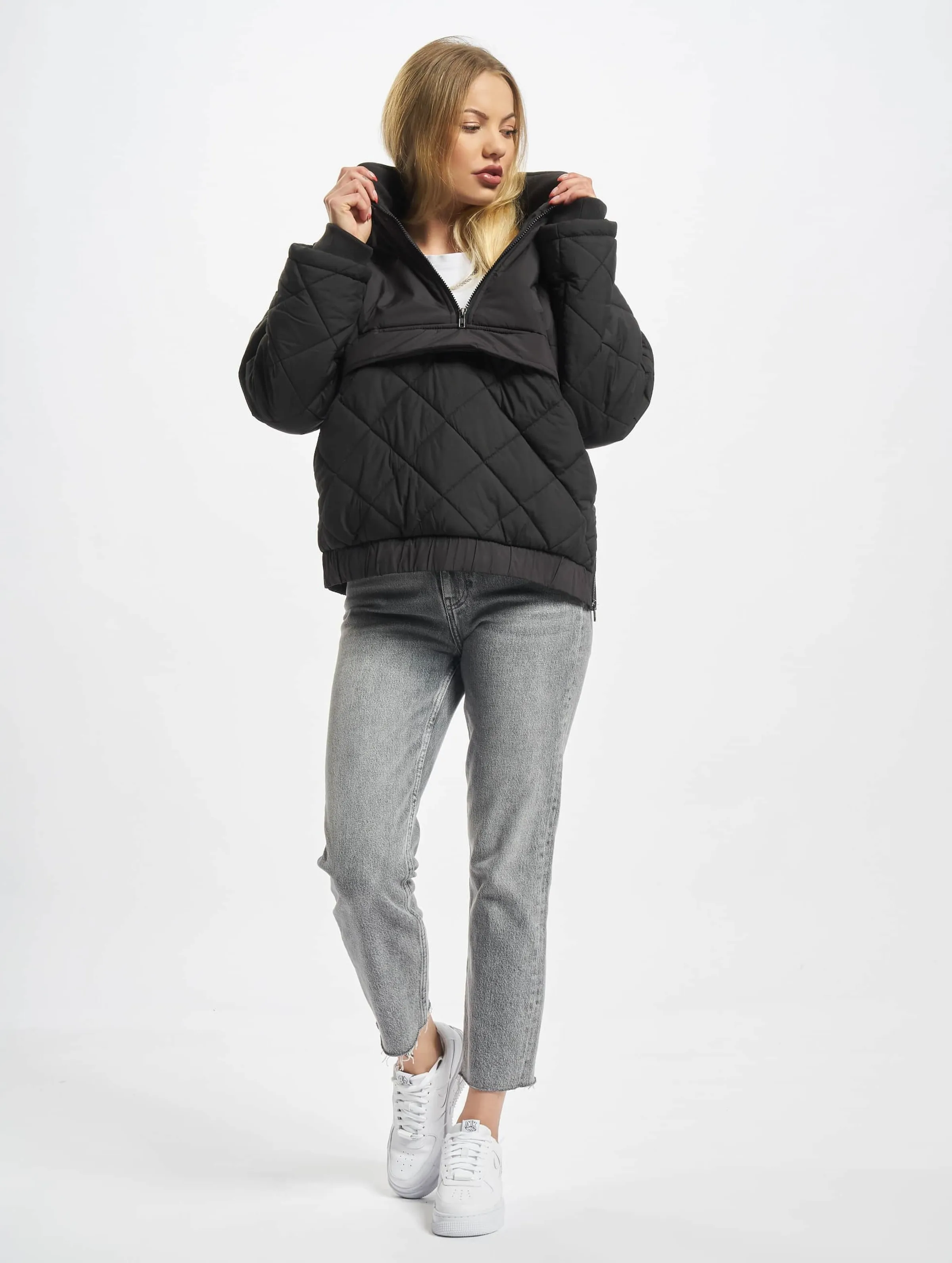 Ladies Oversized Diamond Quilted Pull Over