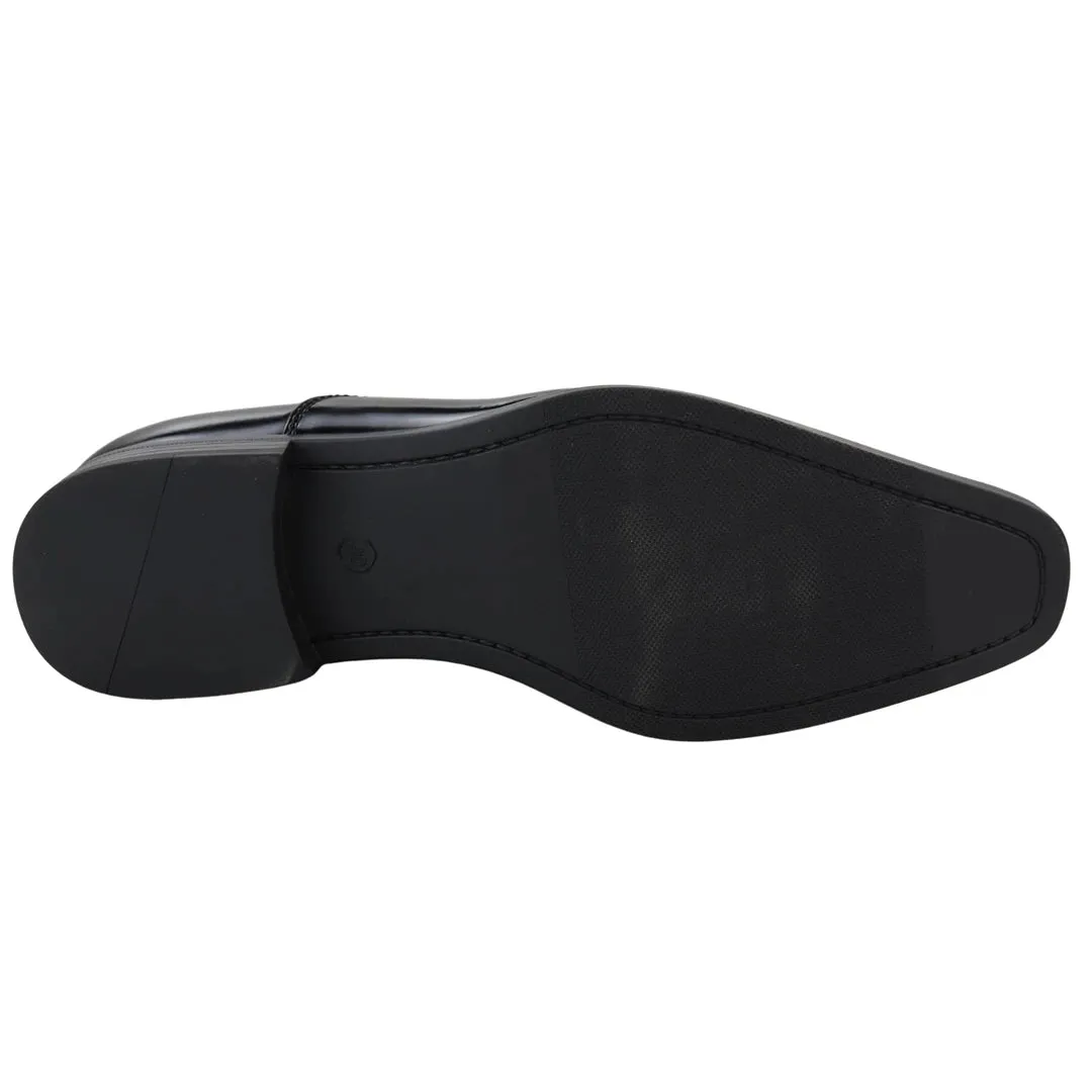 Mens Smart Formal Patent Oxford Zapatos Vestidos de dedo redondo clásico brillante