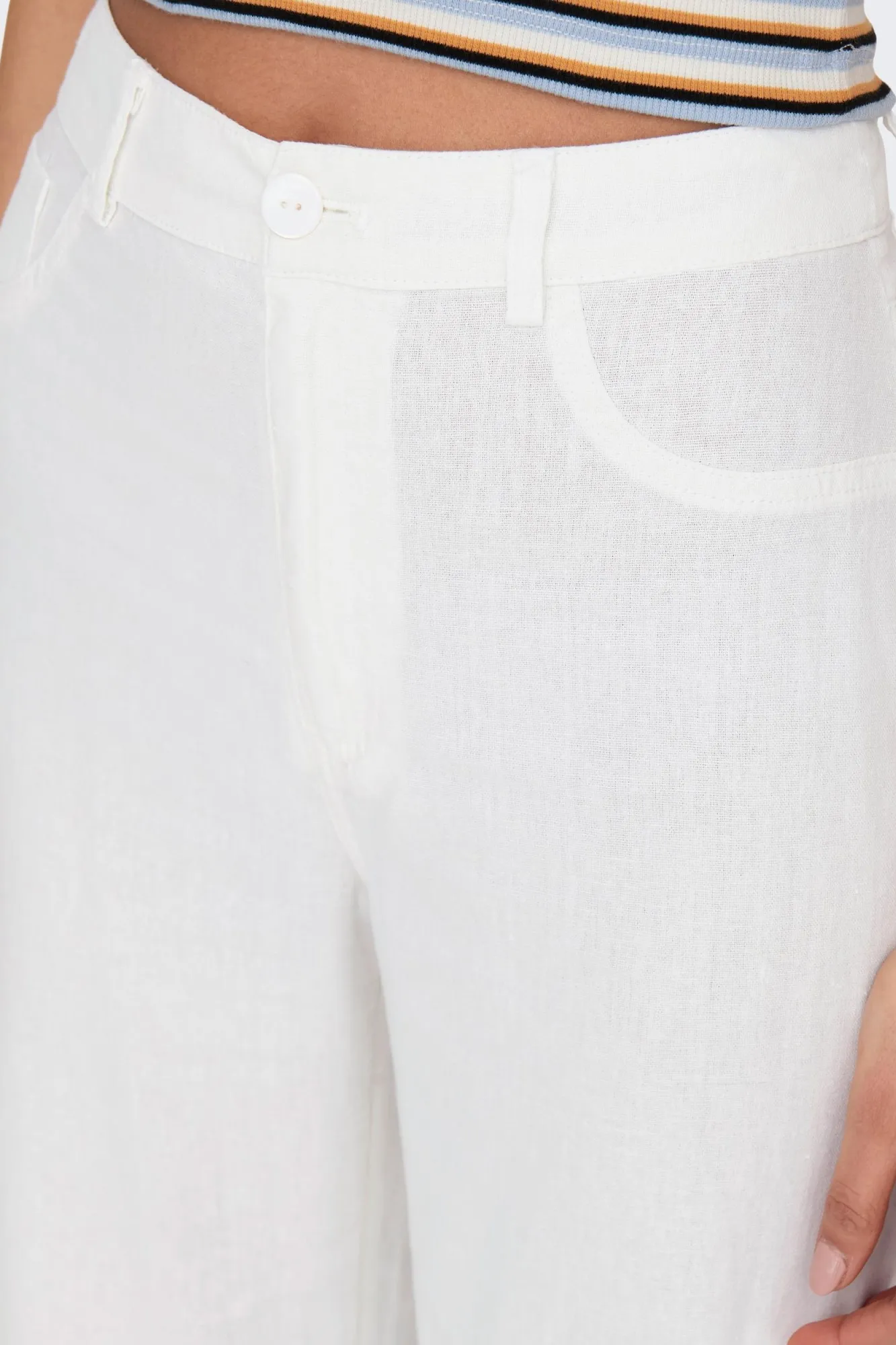 Only Pantalón amplio mezcla de lino