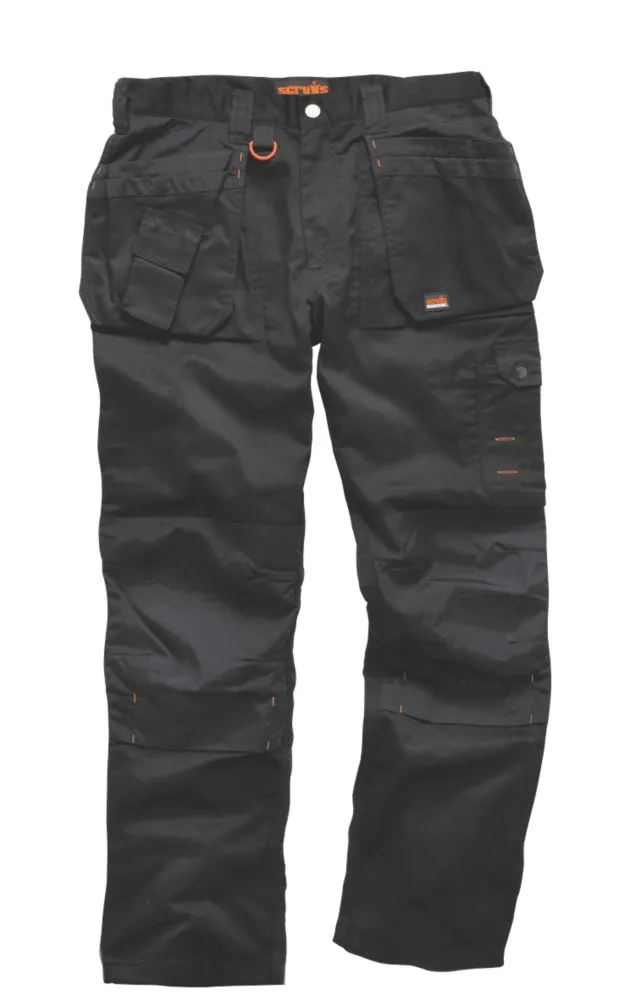 Scruffs Worker Plus, pantalones de trabajo, negro (cintura 38