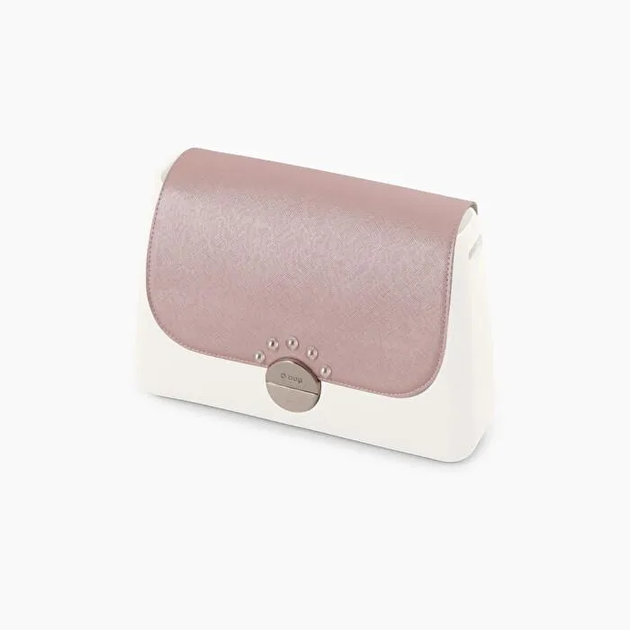 Solapa rosa smoke metal tejido sintético con tachuelas lirio O bag glam