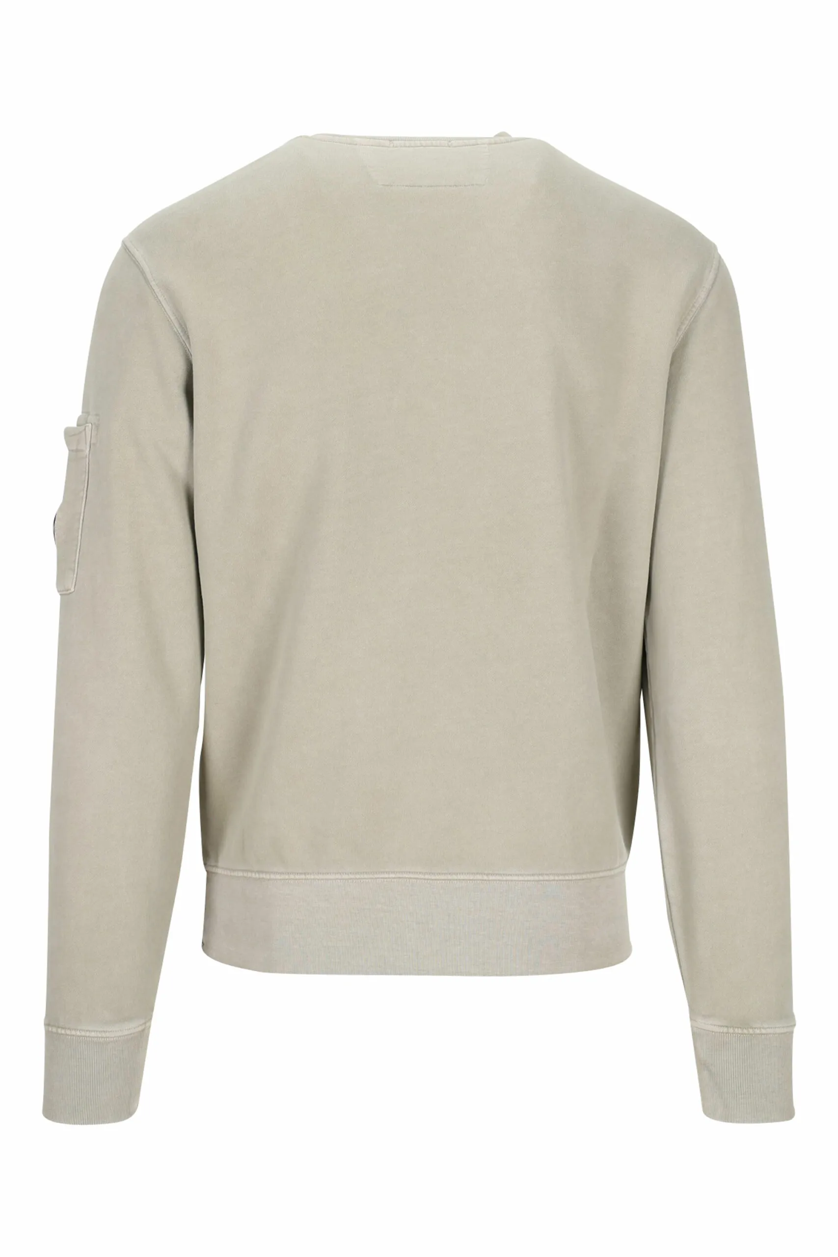 Sudadera beige con logo lente lateral