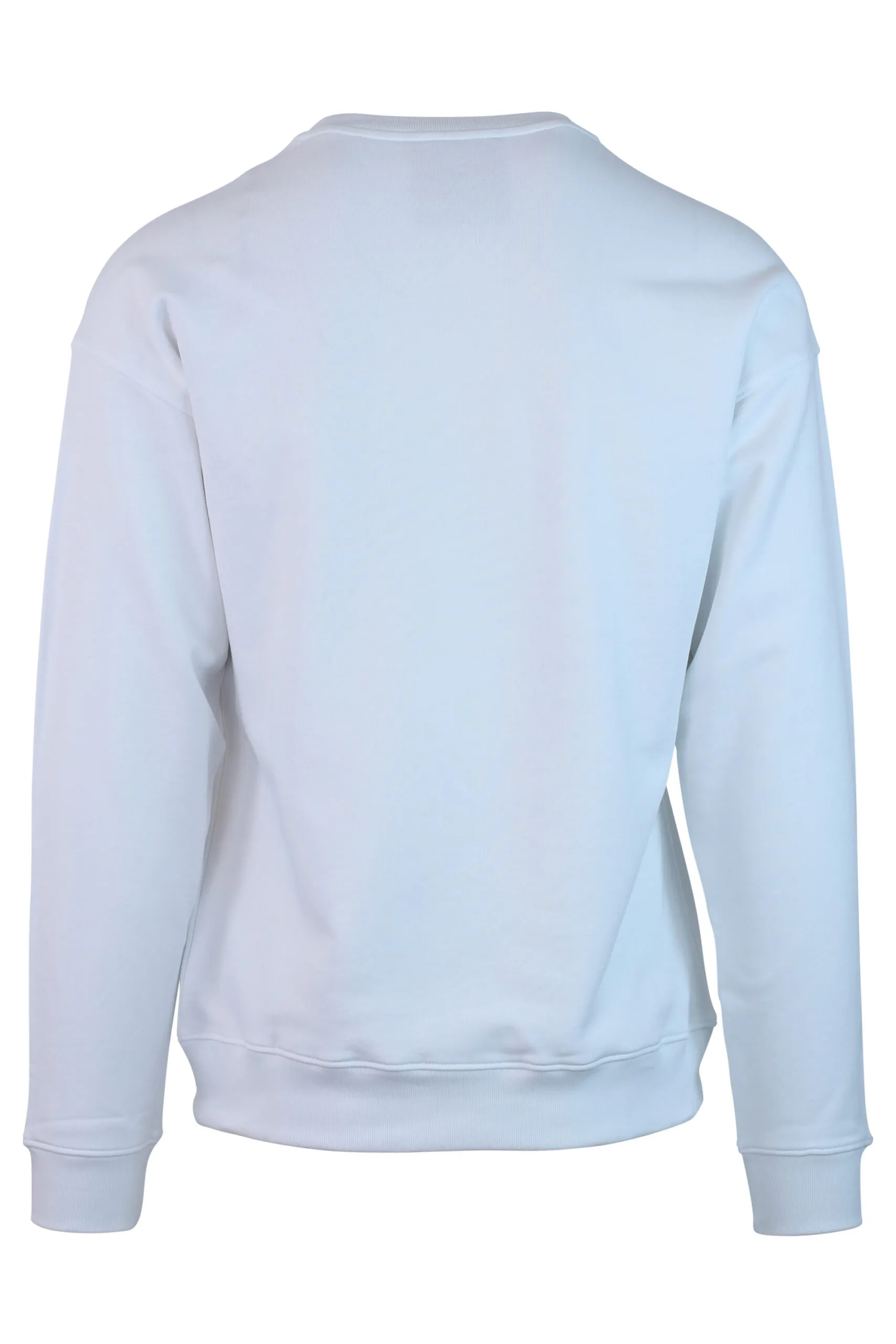 Sudadera blanca con logo franja negro