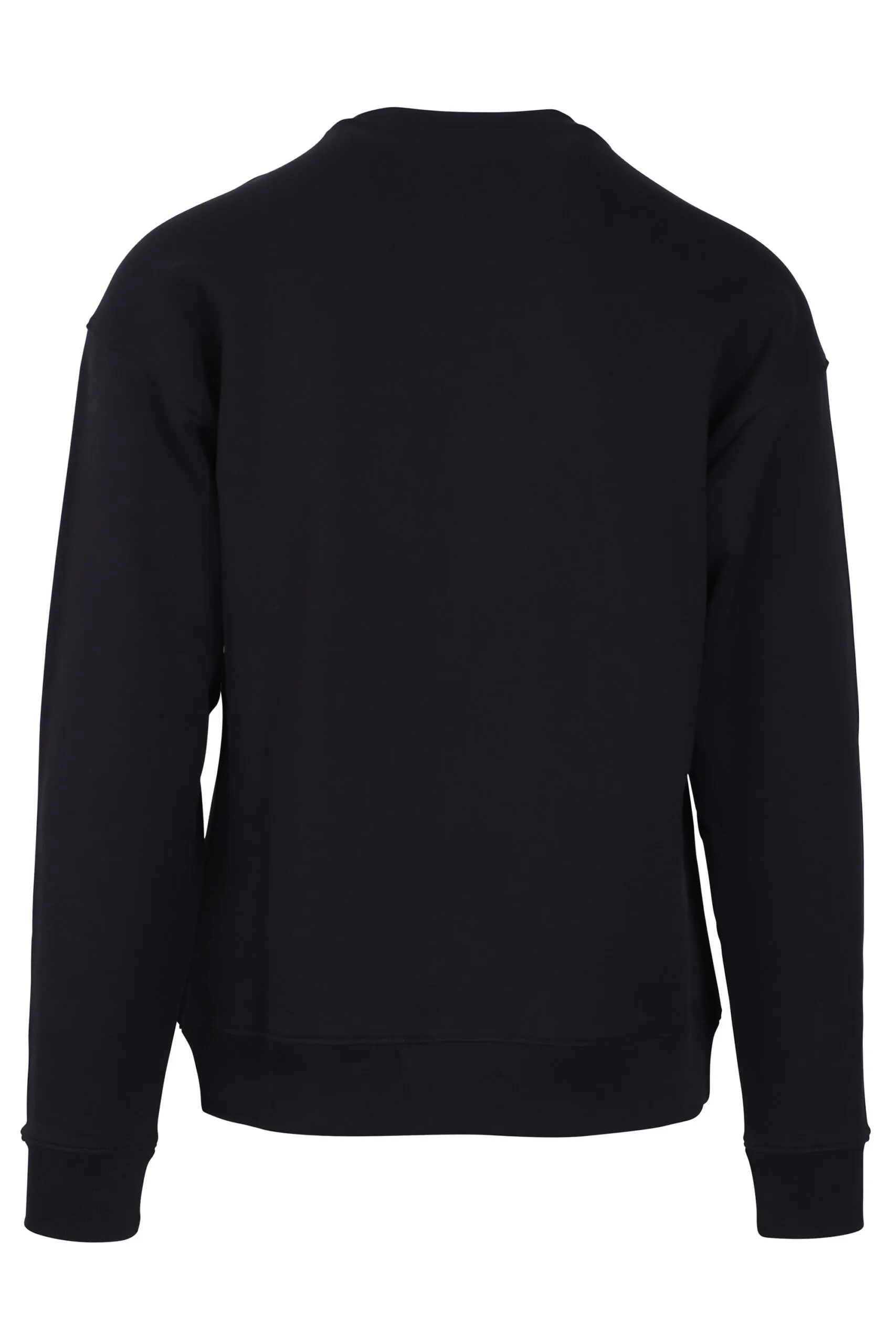 Sudadera negra con logo en franja blanco