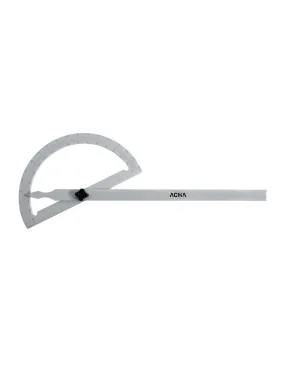 Transp. Ángulos. Acero cromado mate. Visor de puntero Ø200 x 300mm