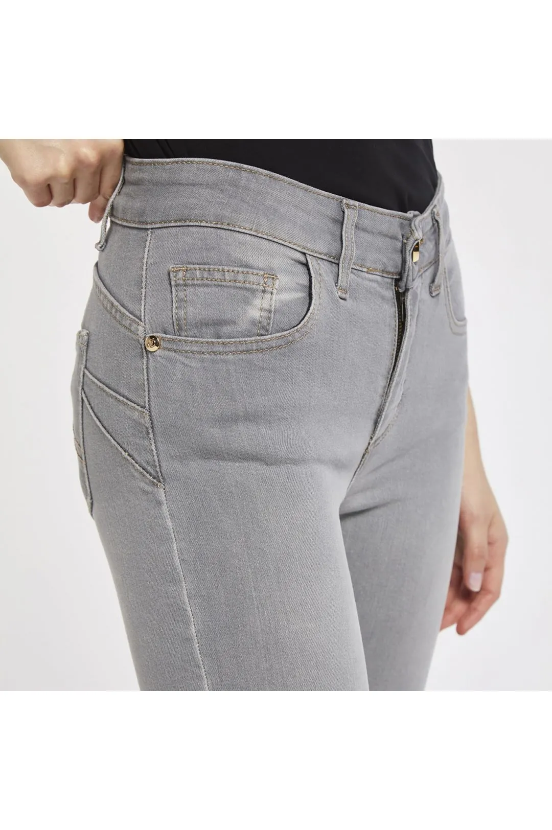 vaqueros brigitte skinny de tejido superstretch light gray