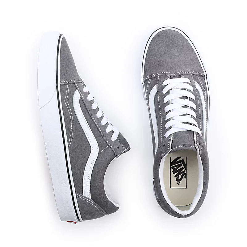 Zapatillas VANS clásicas y cómodas Sneakers deporte unisex OLD SKOOL  VN0A4BV5195 pewter/true white -gris blanco
